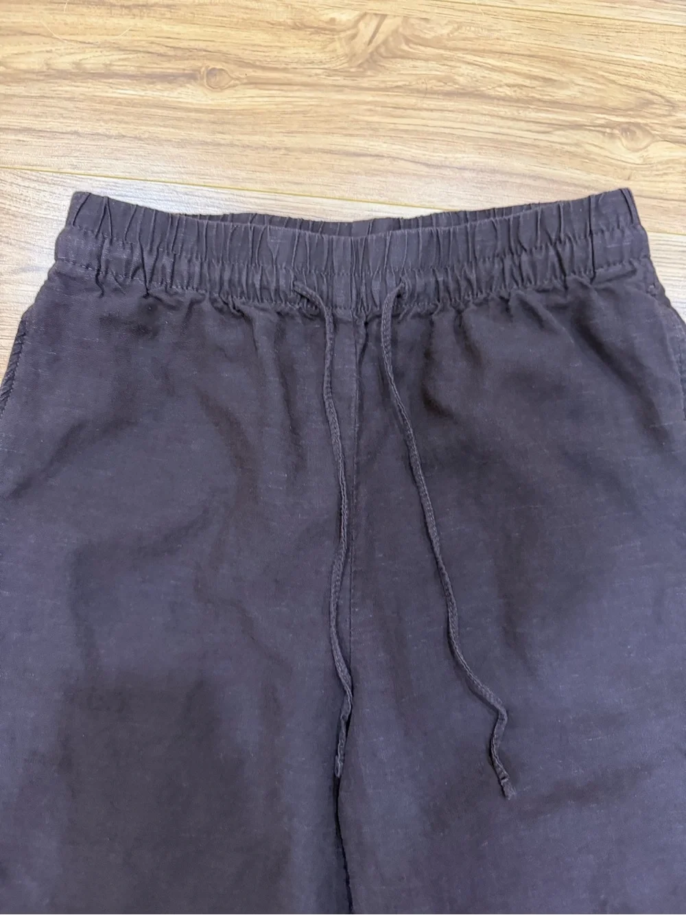 H&M Chocolate Brown Linen Blend Pants XS